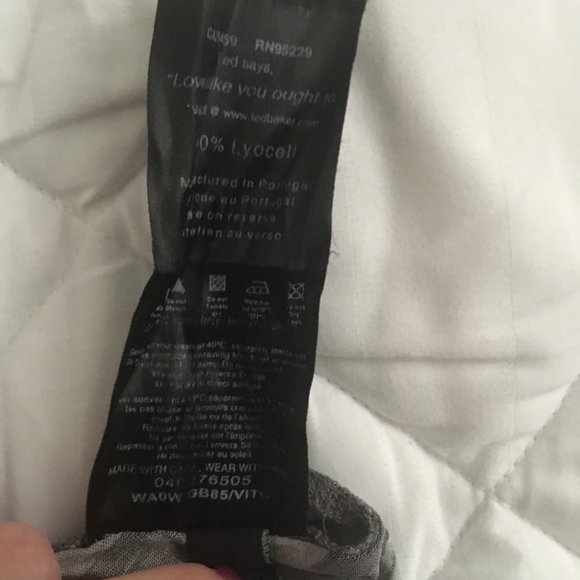 ted baker grey striped pink floral tank top shirt size 0 nwot - Picture 4 of 6